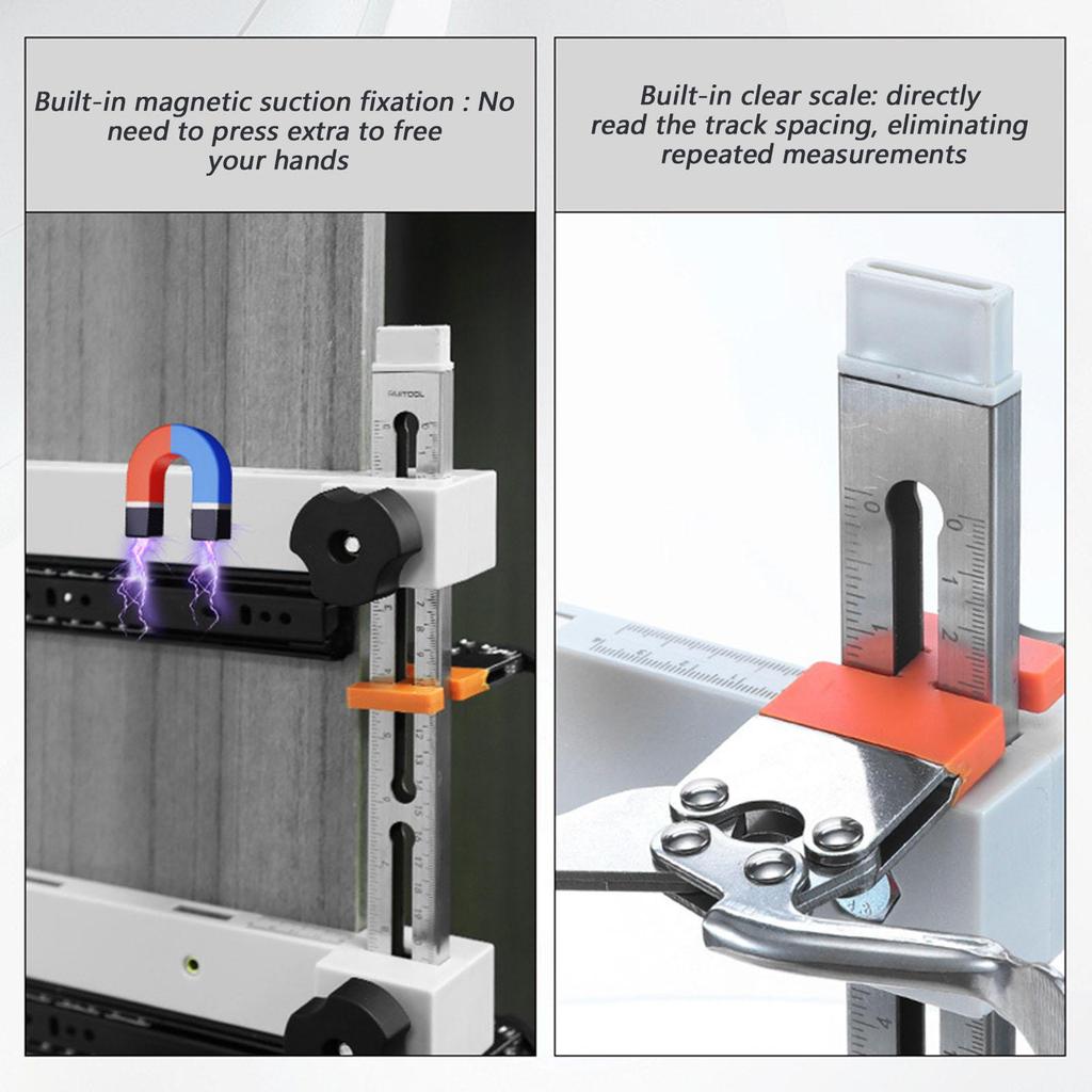 Cabinet Jig Drawer Handle Jig With Toggle Clamp Magnetic Arm Stainless Rail Positioner Precision For Vanity Woodworking