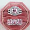 Gorgeous S Set of Rings for Women Brilliant Zirconia Finger Jewelry for Engagement Party High-quality Accessories