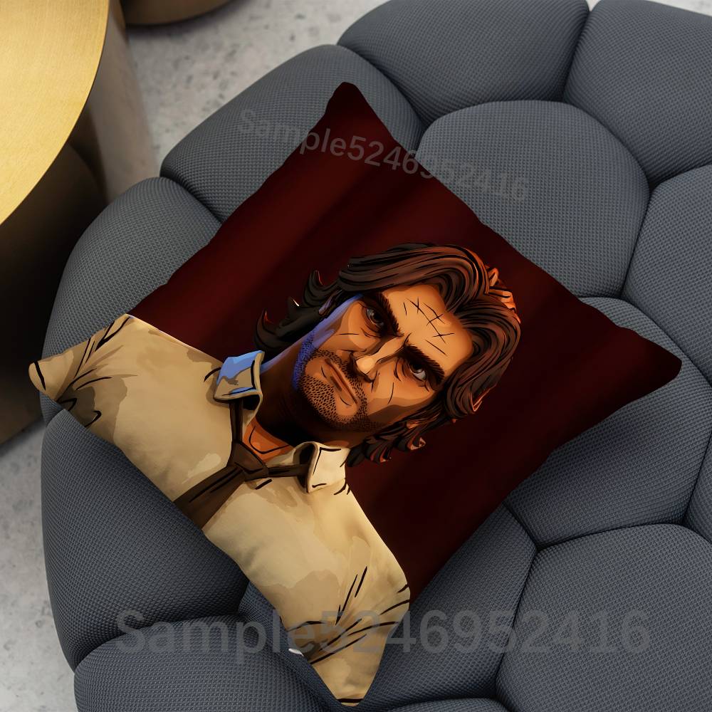 The Wolf Among Us Bigby Square Cushion Pillow Case Sofa BedroomLiving Room Backrest Multiple Sizes Washable Covers