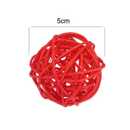 10Pcs Bird Parrot Bite Play Toy Parakeet Cane Weaving Vine Ball Pet Cage Decor