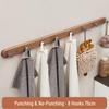 Log Style Wooden Wall-Mounted Coat and Clothes Hook