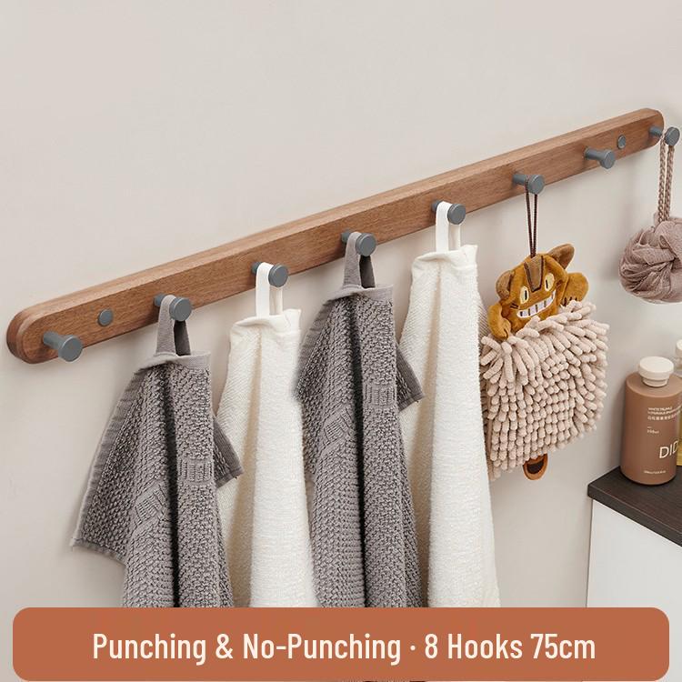 Log Style Wooden Wall-Mounted Coat and Clothes Hook