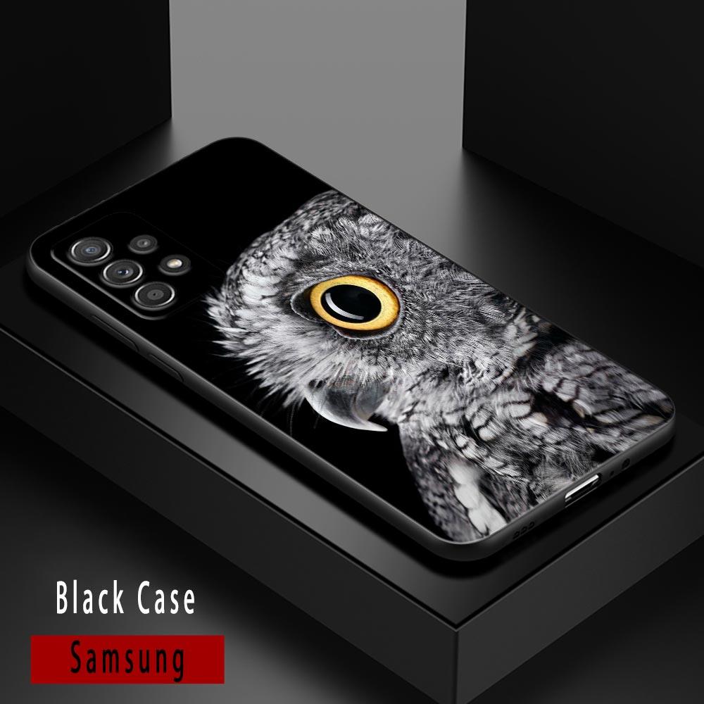 Cute Baby Owl Animal Cases For Samsung Galaxy A52 Funda Samsung A52s A54 A53 5G A72 A73 A33 A31 A32 A51 A71 A41 Soft Black Cover