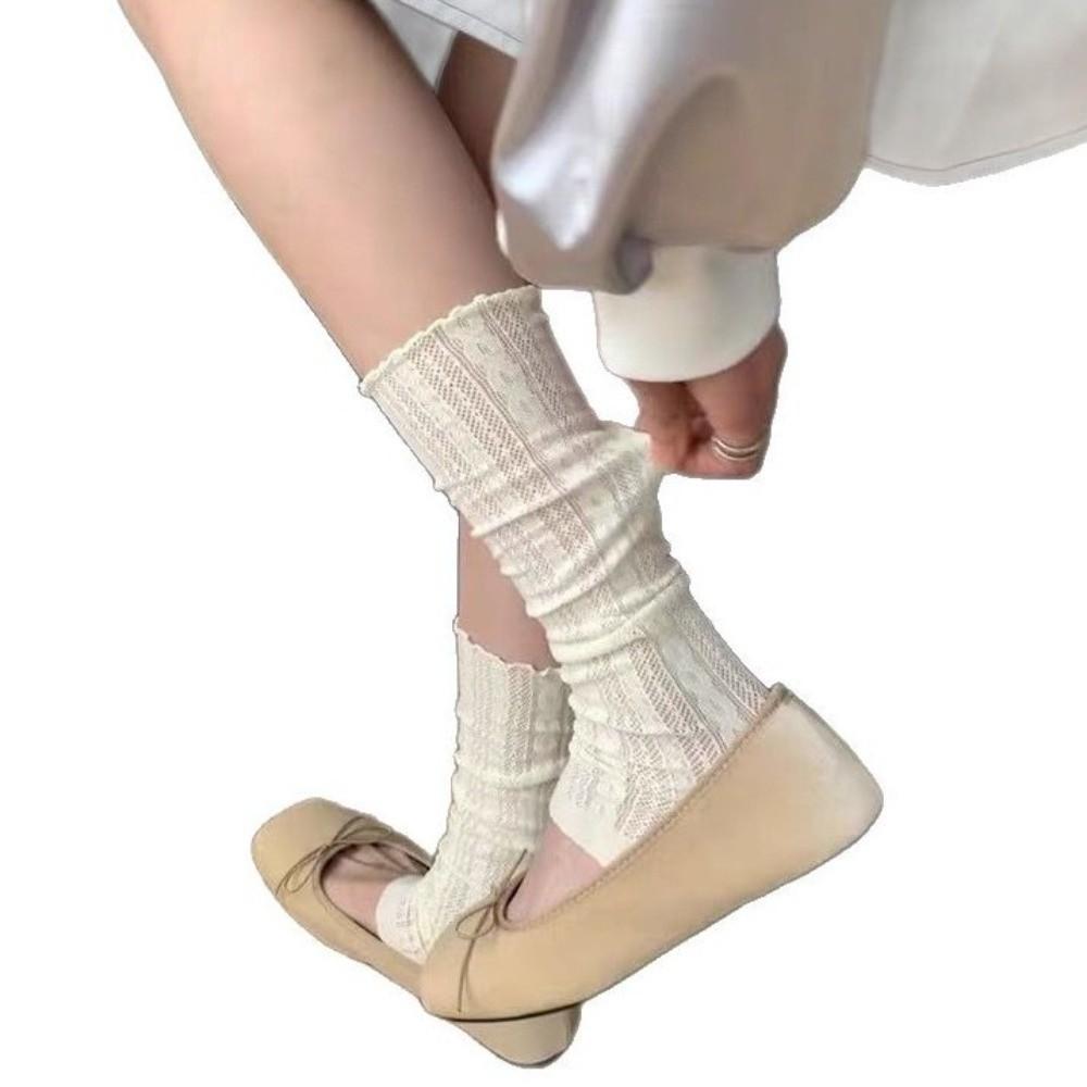 Guêtres à volants plissés Chaussettes fines pour les jambes Élégantes couvre-jambes pour femmes