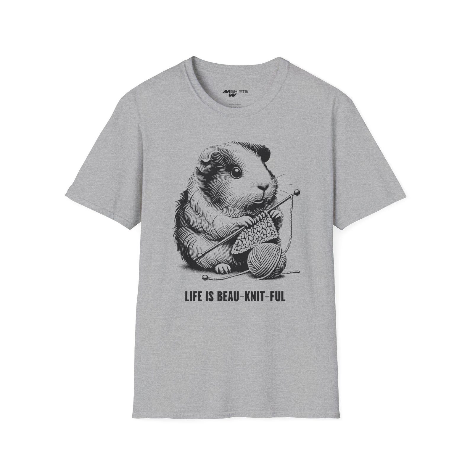 Guinea Pig Knitting T-Shirt: Funny Animal Lover Tee 2XL