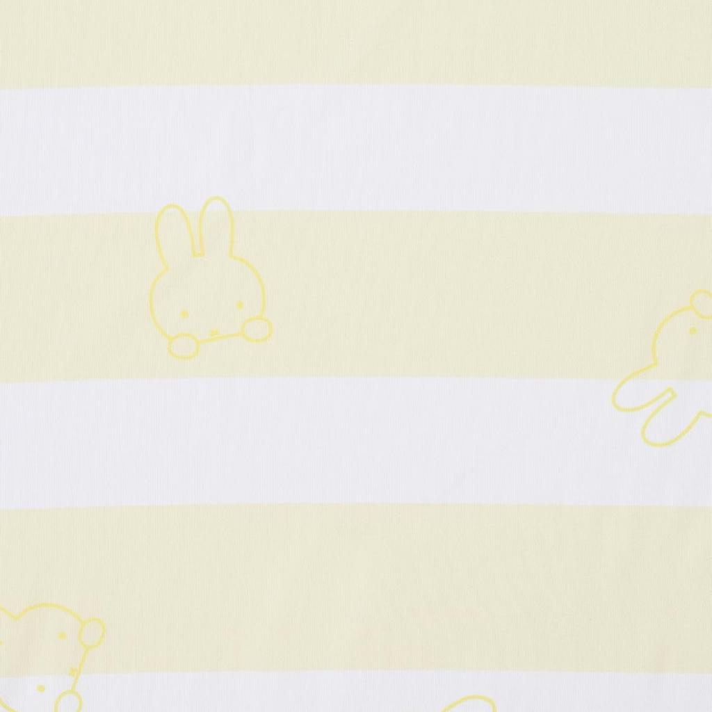 Nishikawa Miffy Fits Pillows with Inner PJ04140034 Pillowcase, 63x43cm, Washable, Reversible, Cover, DB4601, Striped, Flower, Yellow,