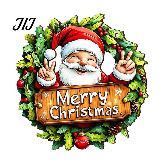 Holiday Decorations for Home Wooden Christmas Hanging Pendant, Snowman/Santa Claus/Gnome Ornament with Festive Door Plaques Hemp Rope Indoor