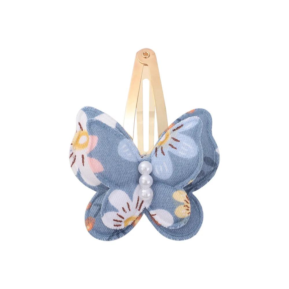 40 Style Butterfly Hair Clips Print Alloy Hairpin Simulated Pearl Bow Hair Clip Kids Hairbangs Diy Korean Accessories