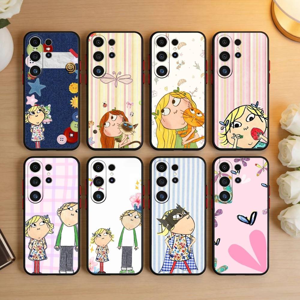 D-Charlie and Lola Cartoon Phone Case For Samsung S26,S25,S24,S23,S22,S21,S20,S30,Ultra,Plus,Fe,Note,5G Black Cover
