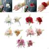Wedding Wrist Corsage Boutonniere Artificial Flower for Groom Party Decor