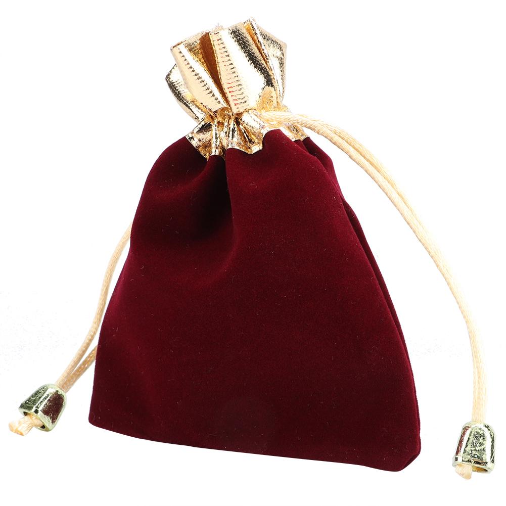 25 Stück Kordelzug Geschenk Schmuck Aufbewahrungsbeutel Beutel Halter Tasche Organizer (Weinrot 10x12.5cm)