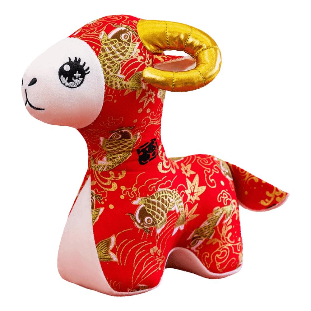 Cotton Filled Zodiac Goat Figurine 15cm 20cm 25cm Stuffed Goat Animal  Festival Decoration