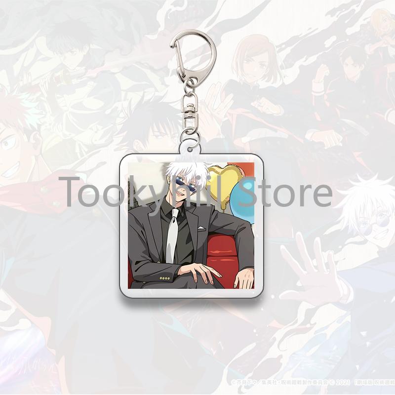 Gojo Satoru Square Keychain Boyfriend Exquisite Backpack Anime Figure Decorate Pendant Cartoon Itadori Yuji Collect Accessories