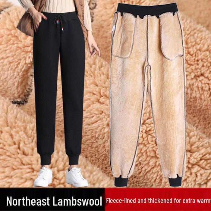 

Loose Lambswool Cotton Winter Pants: Large, Warm, Casual, Thickened One-Piece Sportswear L