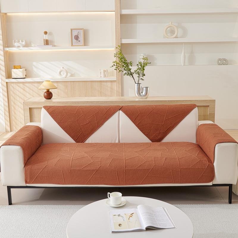 Pure Cotton Sofa Cushion Fabric Non-Slip Sofa Cover Modern Simple Straight Row Sofa Cover Four-Season Universal Seat Cushion