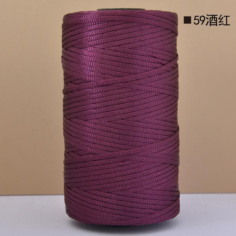 Mercerized Cotton Linen Light Body Ice Silk Flat Belt Wool Hand-Woven Crocheted Diy Hook Bag Hat Seat Cushion Hollow Thread