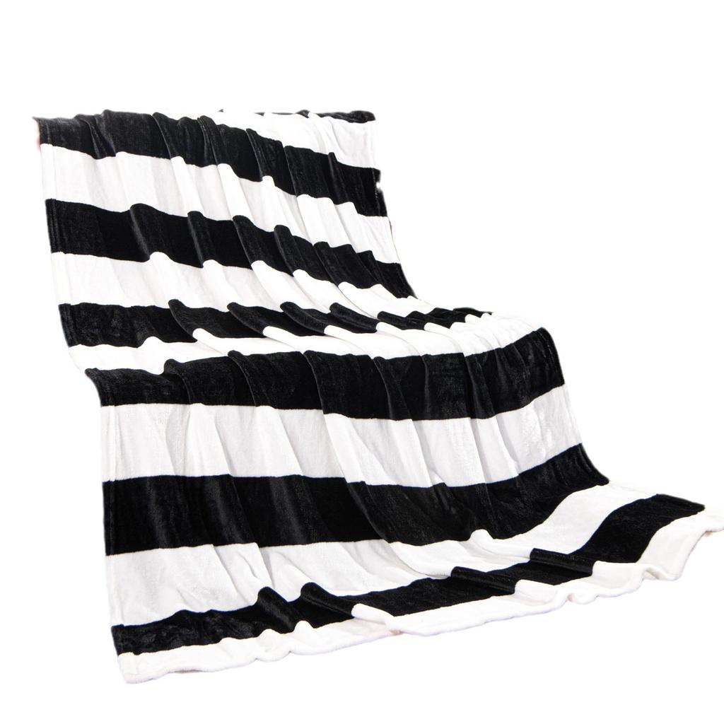 Schwarz-Weiß-gestreifte Decke Flanelldecke Lässige Nickerchen-Kleine Decke Geschenkdecke