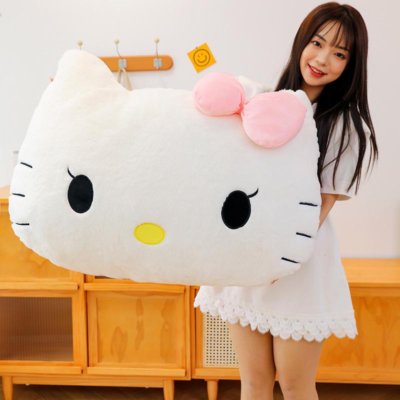 Cat Pillow Plush Toy Soft Cute Hello Kitty Doll Girls Bedside Cushion Pillow Birthday Gift