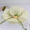 Summer flower straw hat women's foldable wavy edge small fresh big brim sun hat travel sun protection seaside beach hat