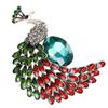 Retro Red Rhinestone Peacock Brooch Pins For Women Brooches Jewelry Accessories