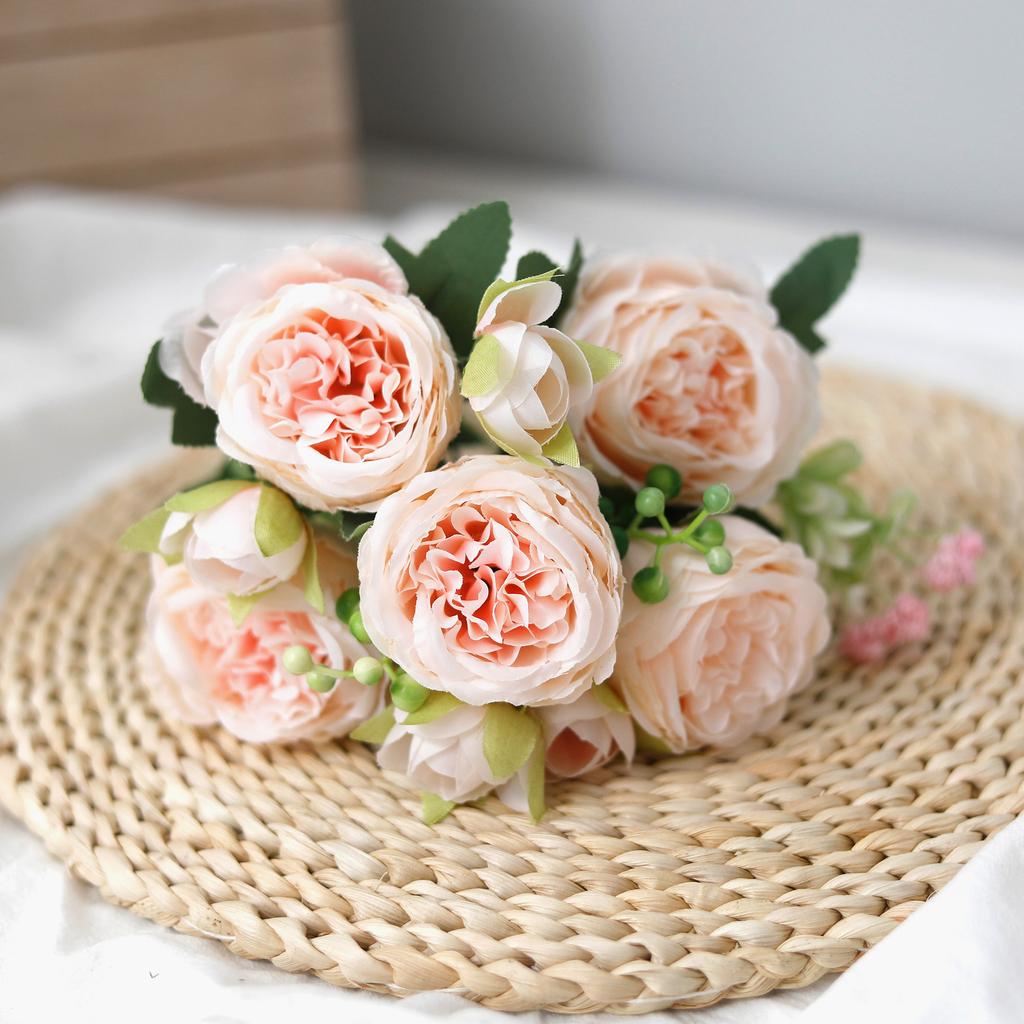 30cm Rose Artificial Flower for Decoration Fake Flowers Silk Peony Faux Bouquet Arrangements for Home Bridal Wedding Party Table