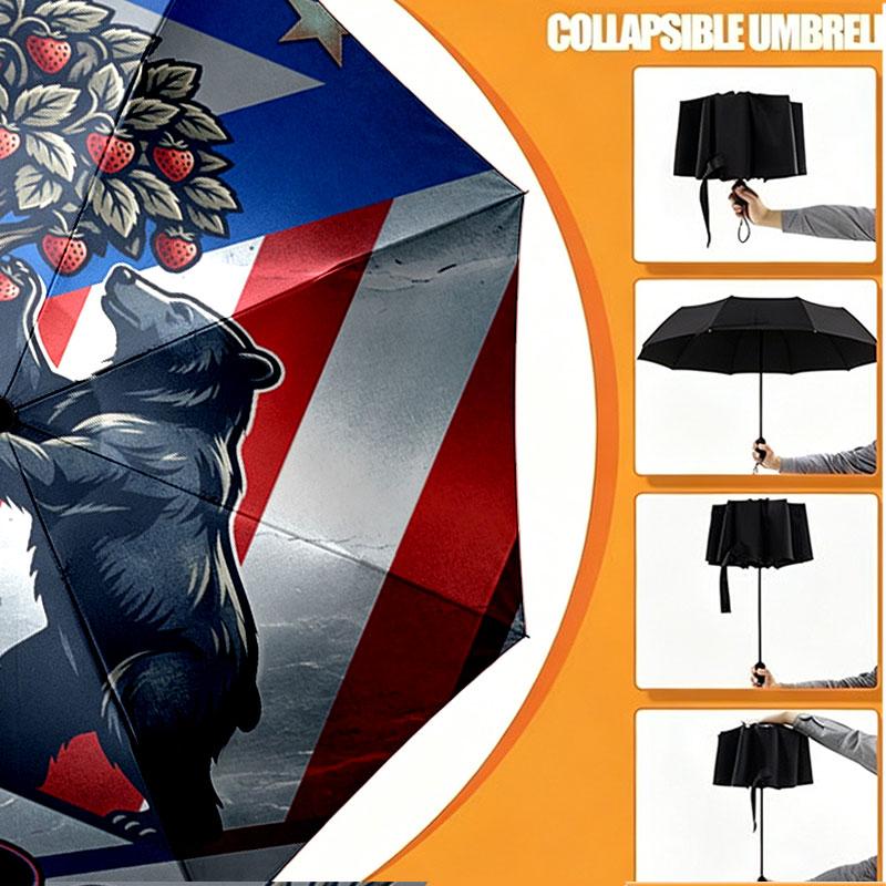 Custom Name Personalized Atletico Madrid Print Umbrella, Auto Open Close, 8‑Rib Sturdy Frame, Commute Camping Hiking Use, Birthday Gift