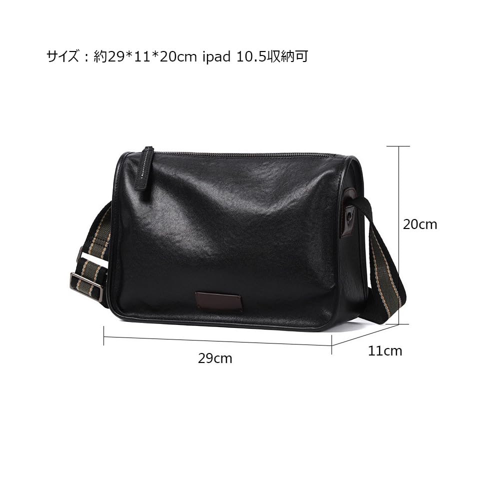 Bolsa de Ombro Única em Couro de Vaca Natural Tingido Estilo Antigo Whatna para Homens, Bolsa Transversal, Bolsa de Peito, Bolsa de Mão, Bolsa de Festa, Cabe iPad 10.5, Casamento
