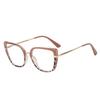 New Retro Cat Eye Women Anti Blue Light Glasses Frame Fashion Designer Thin Face Flat Mirror Clear Reading Top Quality Ins Trend