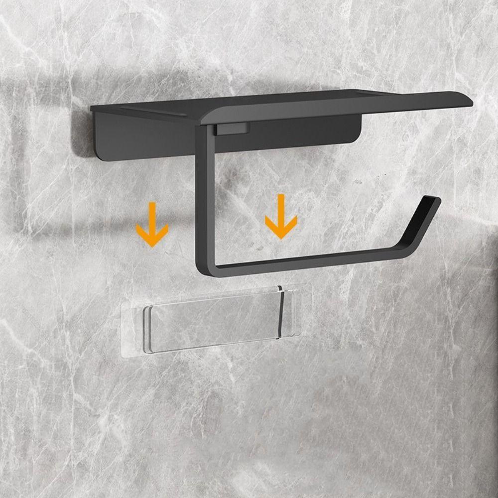 Self Adhesive Toilet Paper Roll Holder Plastic Mobile Phone Rack Toilet Manager Holder Bathroom