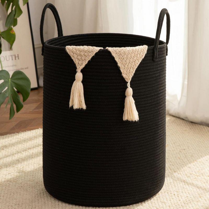 80L Foldable Round Laundry Basket with Large Capacity