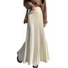 NONELECEDOLE Knit Elastic Flared High Maxi Long Solid Perfect for Winter Women's Skirt, A-Line, Waist, Skirt, Pleated, Waist, Length, Skirt, Color,