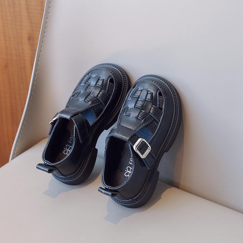 

Children s Leather Shoes Spring Summer Girls Princess Causal Flat Shoes Fashion Cut-outs Kids Mary Jane Shoes Breathable New 23 чёрный