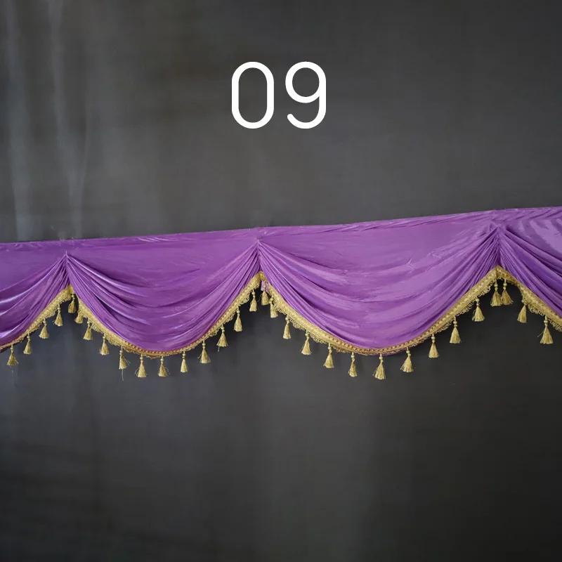 1M Detachable Curtain Ice Silk Swag for Wedding Party Stage Background Veil Home Curtain Decoration Cloth Wave Curtain Tassel
