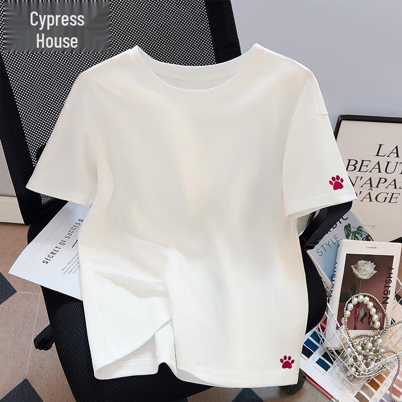 Silbaisha Women s Embroidered Round Neck T-shirt S
