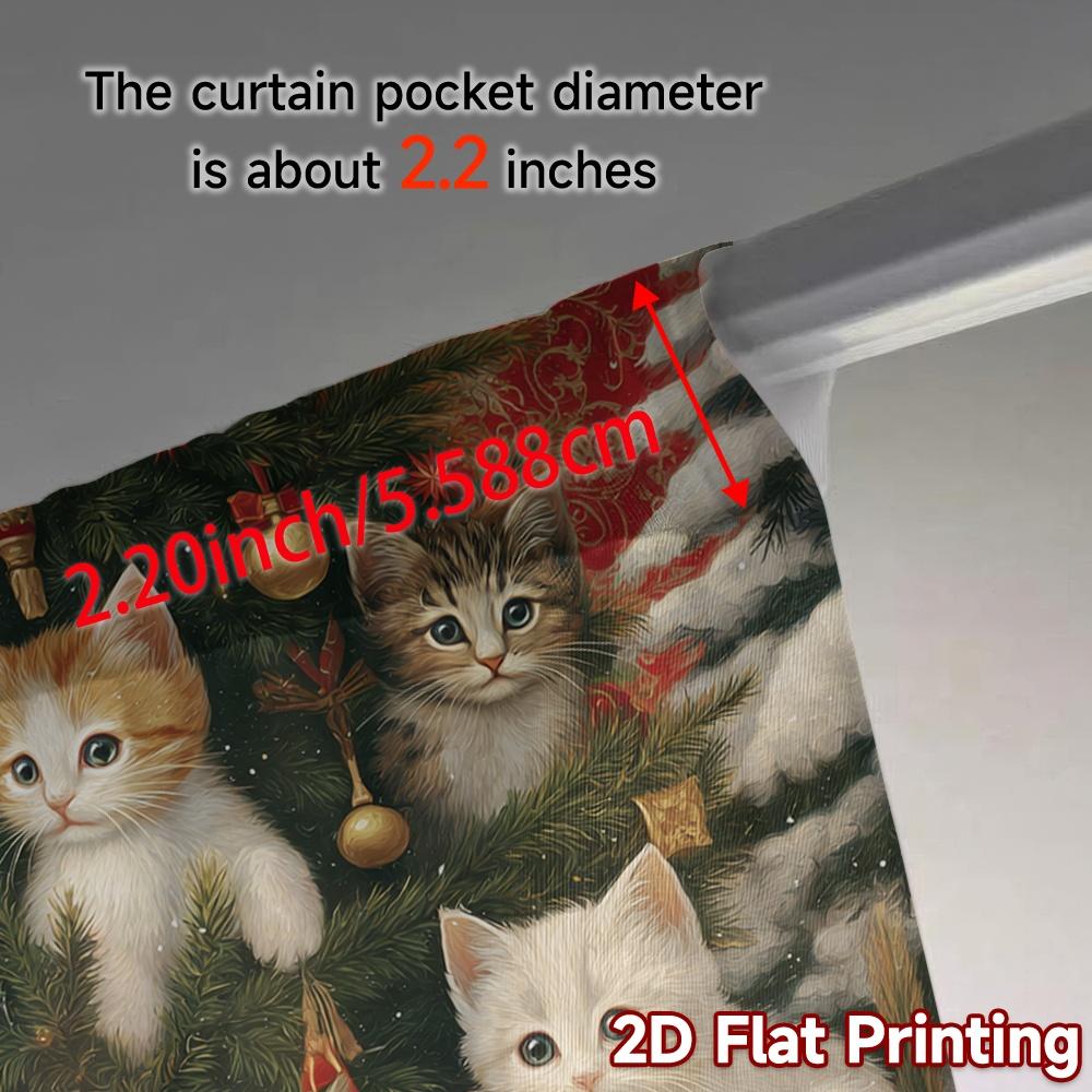 2D Flat Printing  JIT 2pcs   Curtains (Without Rod) Festive Feline Forest Chic Curtain Fabric Versatile Durable Polyester Curtains