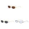 Y2k Cat Eye Oval Sunglasses With Metal Frame Uv400 For Outdoor Fashion