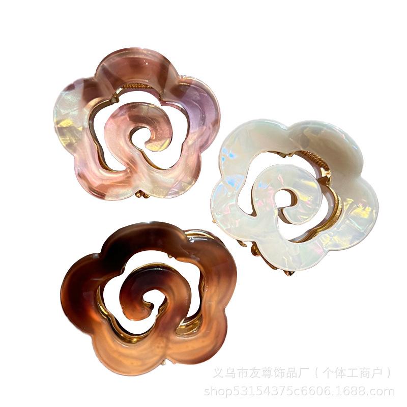 Acetate Flower Hairpin Shark Hairpin Back of The Head Updo Headwear