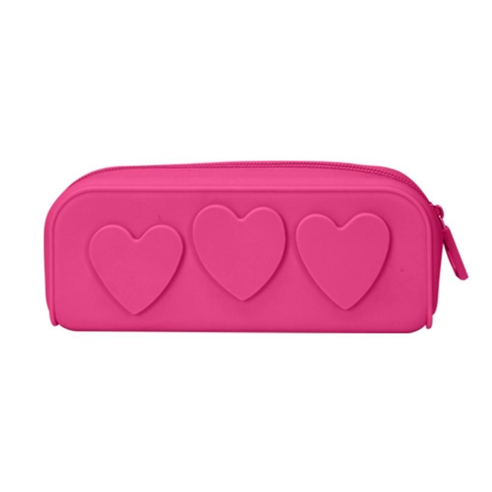 

Многоразовые пакеты на молнии, силиконовый чехол для кистей для макияжа, переносная сумка для канцелярских принадлежностей красный