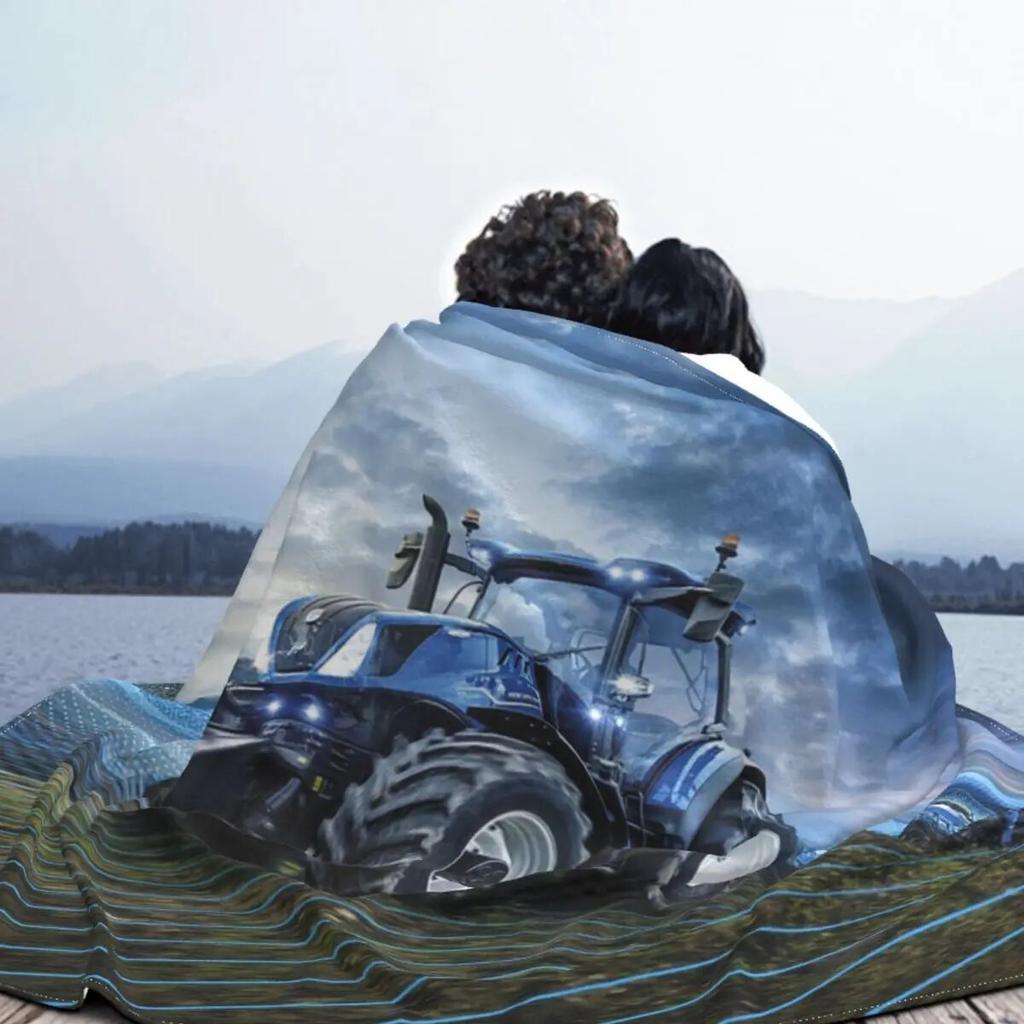 Cool Car Tractor Pattern Blanket Coral Fleece Plush Spring Autumn Portable Soft Throw Blankets for Sofa Couch Bedspreads