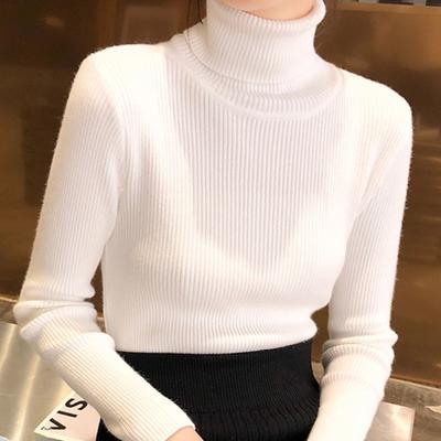 26/5000 Autumn and Winter High-neck Sweater, Women's Slimming Short Thickened Pullover Top, Stylish Long-sleeved Knitted Base Layer