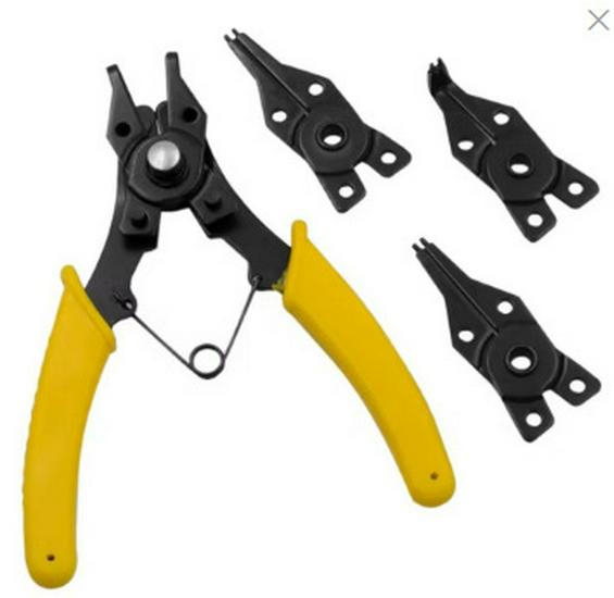 6-Inch Multi-Function Circlip Pliers: Large Size, Internal/External Use, Multi-Purpose Retaining Ring Tool.