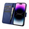 2in1 Leather Flip Case Iphone 14 Pro Max anti-RFID Wallet Case Blue