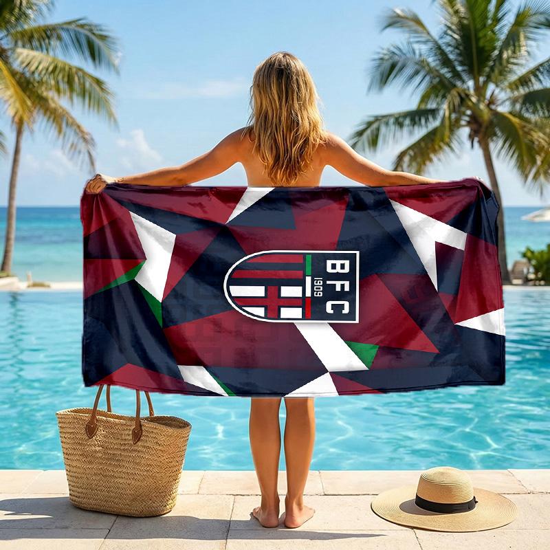 Bologna FC Druck Schnelltrocknendes Strandtuch Mikrofaser Saugfähig Tragbares Reise-Badetuch
