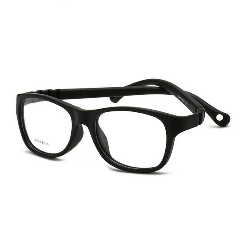 Safety Silicone Square Kids Glasses Children Boy Girls Computer Prescription Eyeglasses 3-12 Years -0.5 -0.75 -1.0 To -4.0