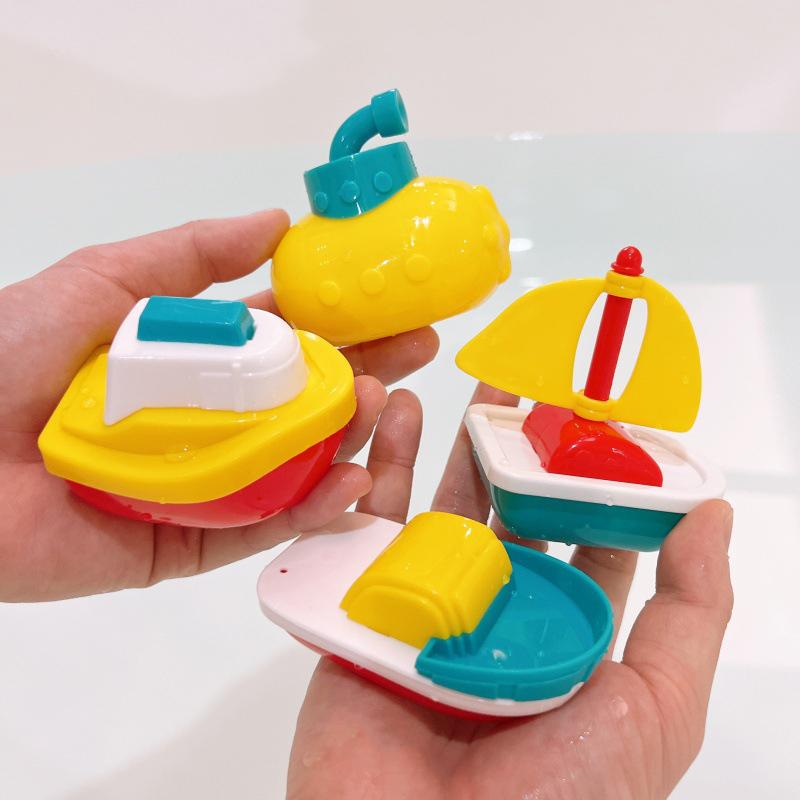Juguete de Baño para Bebé Juguetes para Nadar en el Agua Dibujos Animados Coche de Goma Blanda Barco Avión Flotador Sonido al Apretar Rociador de Agua Juguetes para Jugar con el Agua para Niños Regalos