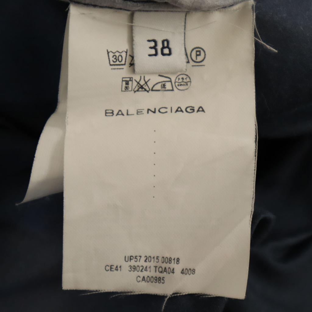 Balenciaga Made In Italy Tie-dye Pattern Long Sleeve Shirt 38 Navy Men's Used