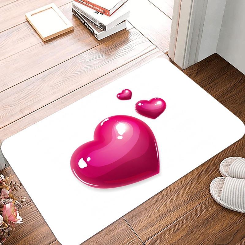 Love Printing Non-Slip Small Rug Waterproof Easy To Clean Floor Mat for Indoor Outdoor Use Durable Home Decoration Beautiful