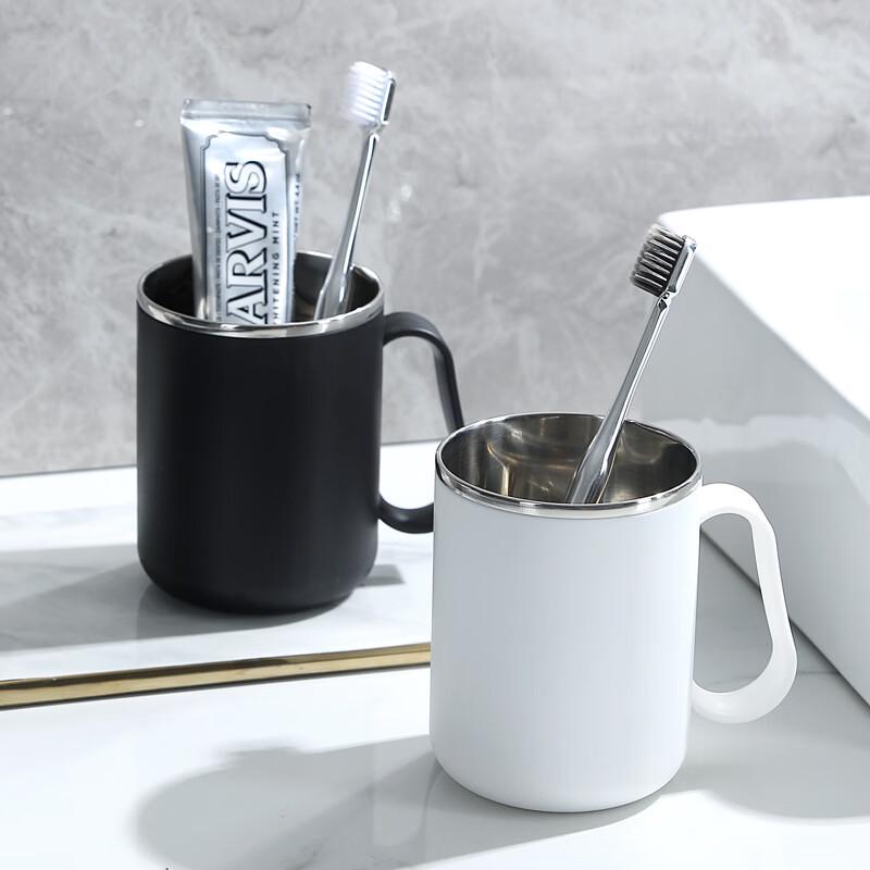 YIXI Portable Stainless Steel Double-Layer Toothbrush Cup