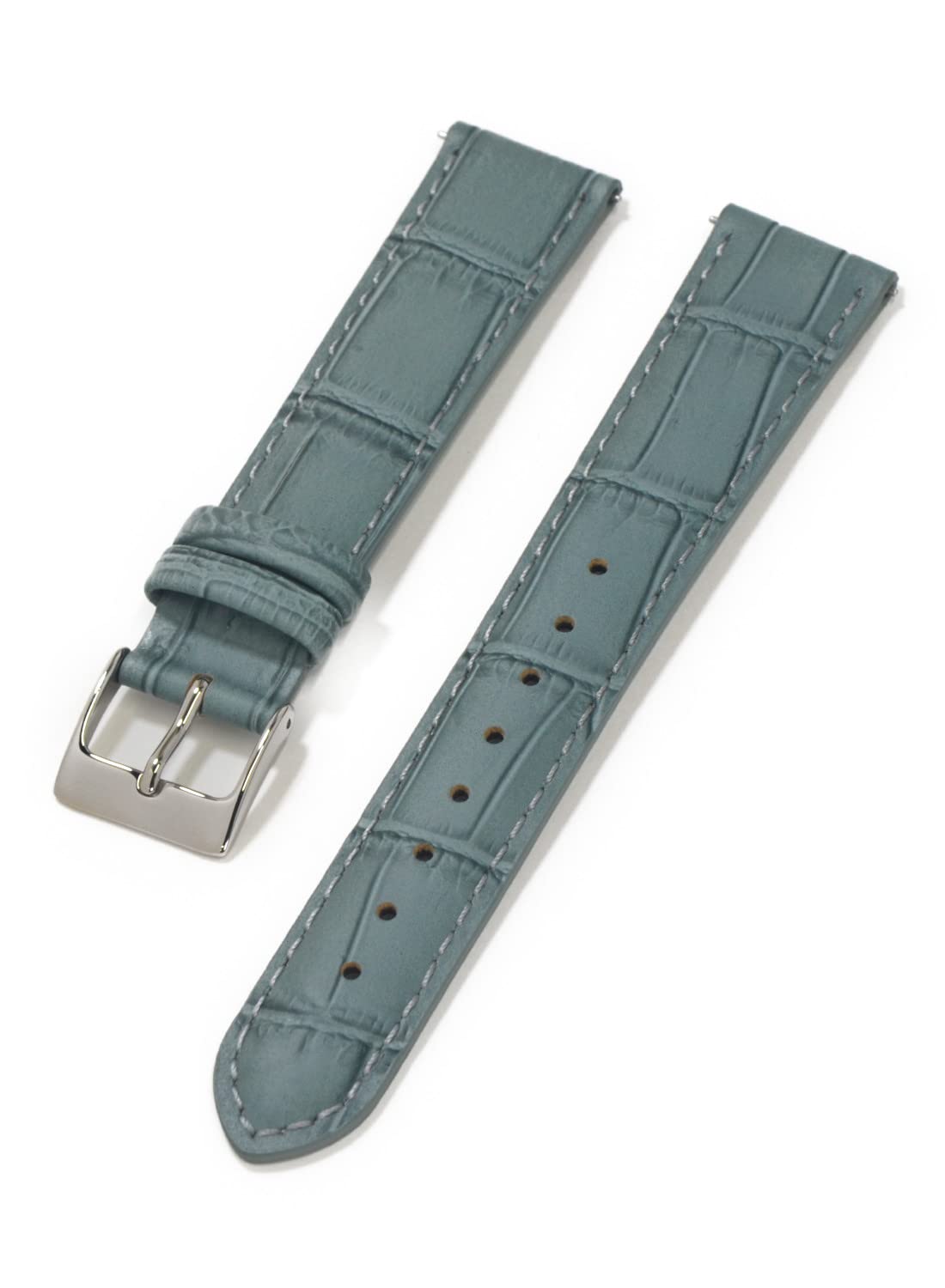 CASSIS Calfskin Embossed Watch Strap, Waterproof Backing, AVALLON 18mm, Ash Green, with Replacement Tool, X1022238078018