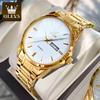 OLEVS 6898 Luxury Men's Watches Stainless Steel Waterproof Weekly Calendar Quartz Watch Original Luminous Simplicity Wristwatch